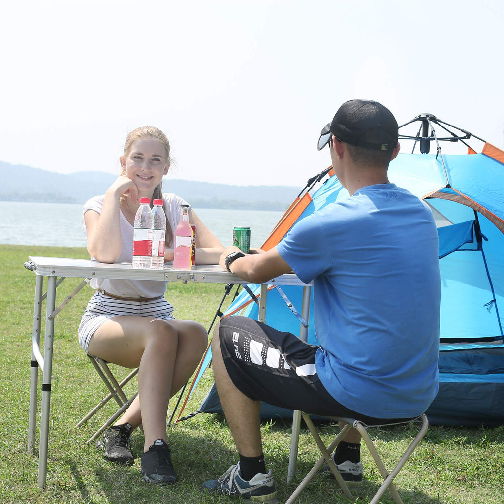 Lightweight Portable Aluminum Folding Camping Table with Adjustable Legs K71309