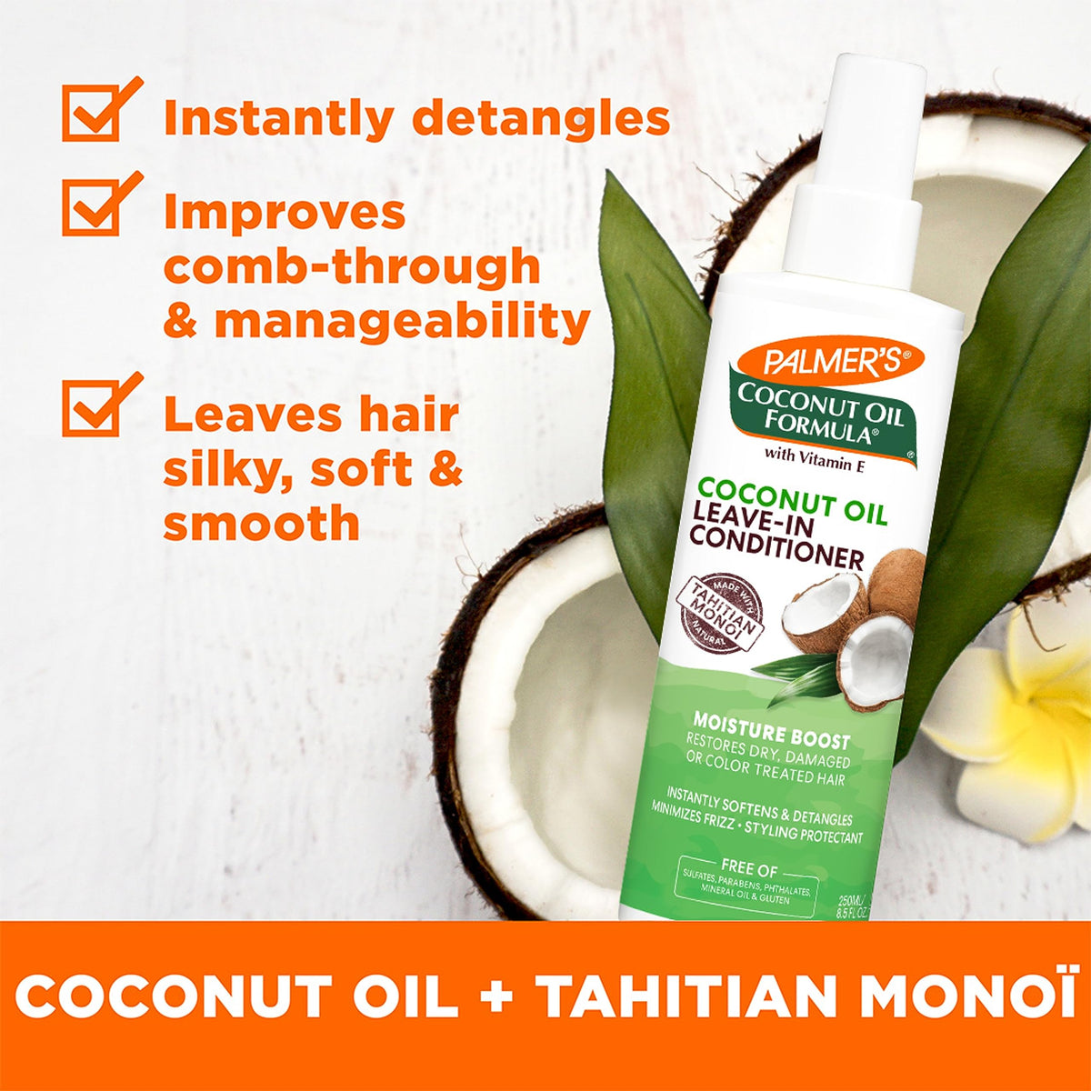 Coconut Oil Leave-In Conditioner Spray 8.5 Oz B268004