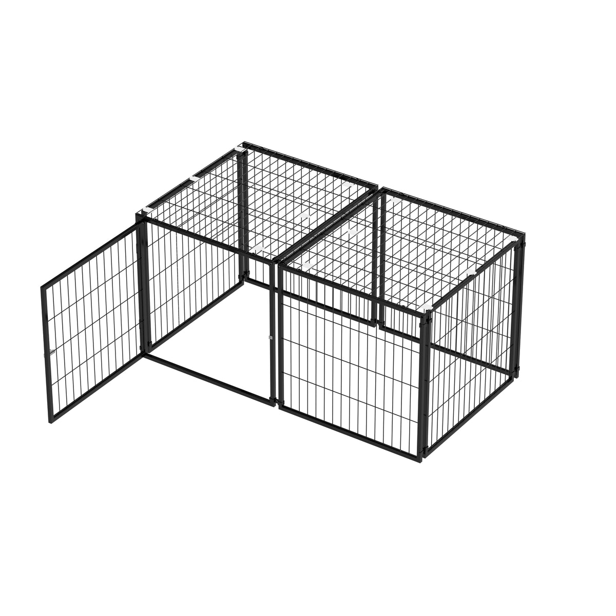 48 Inch Black Metal Dog Crate with Removable Top Cover N36165