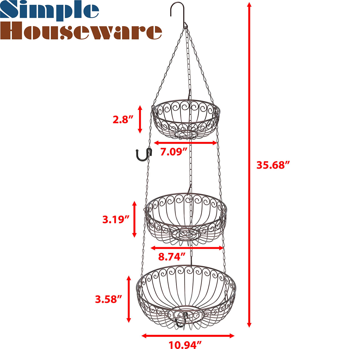 3-Tier Hanging Fruit Basket C9373