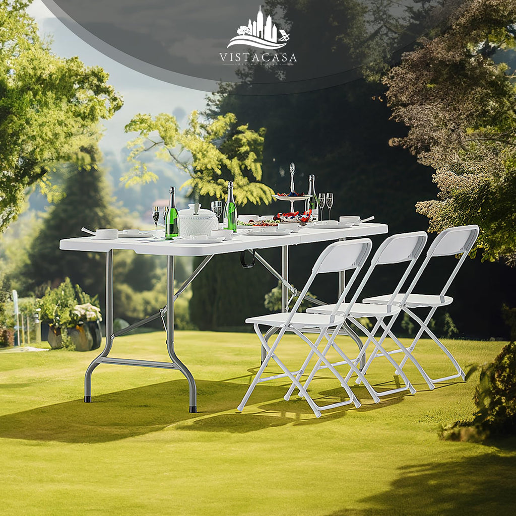 10 Pack White Plastic Folding Chairs Y272