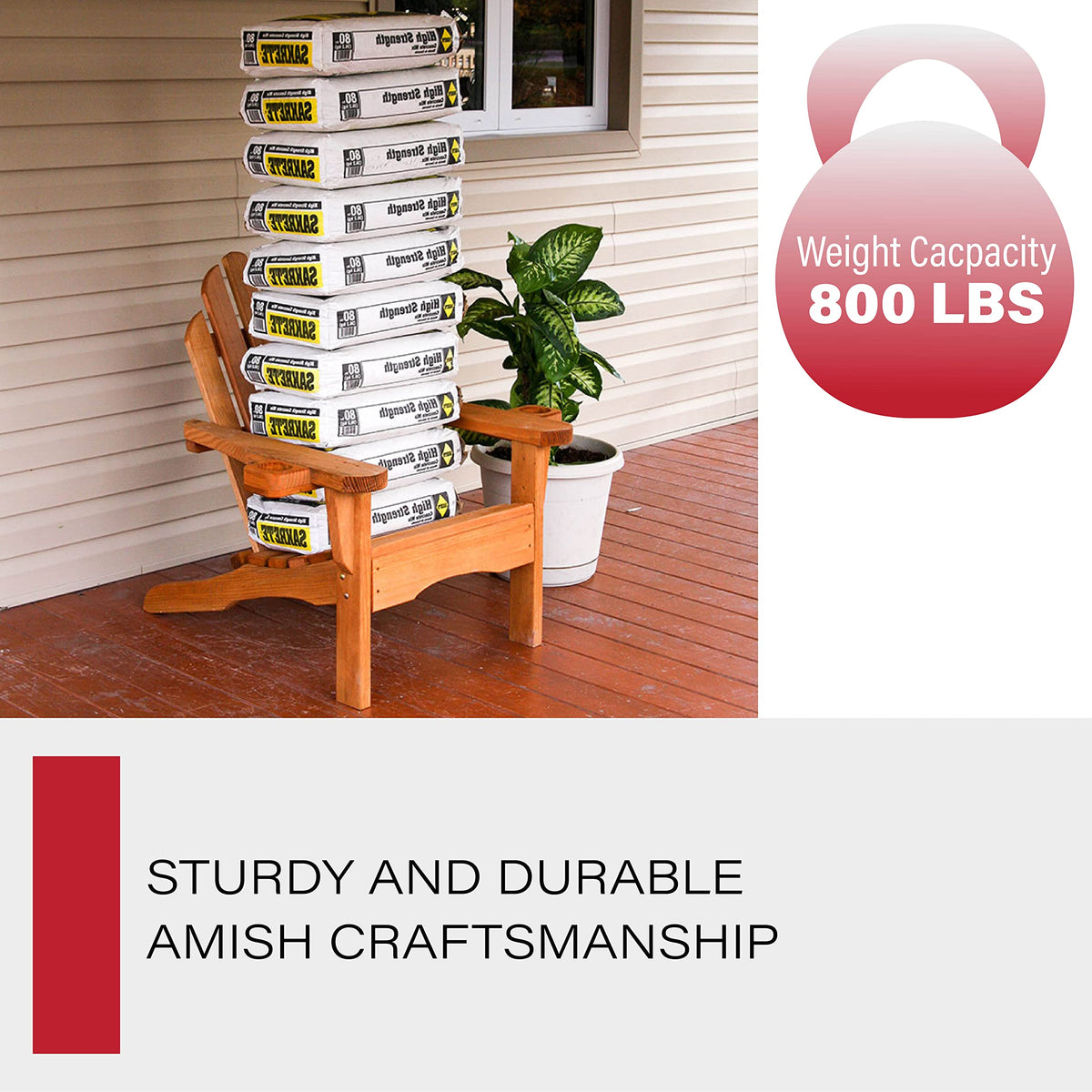 Heavy Duty Adirondack Chair with Cup Holders E153