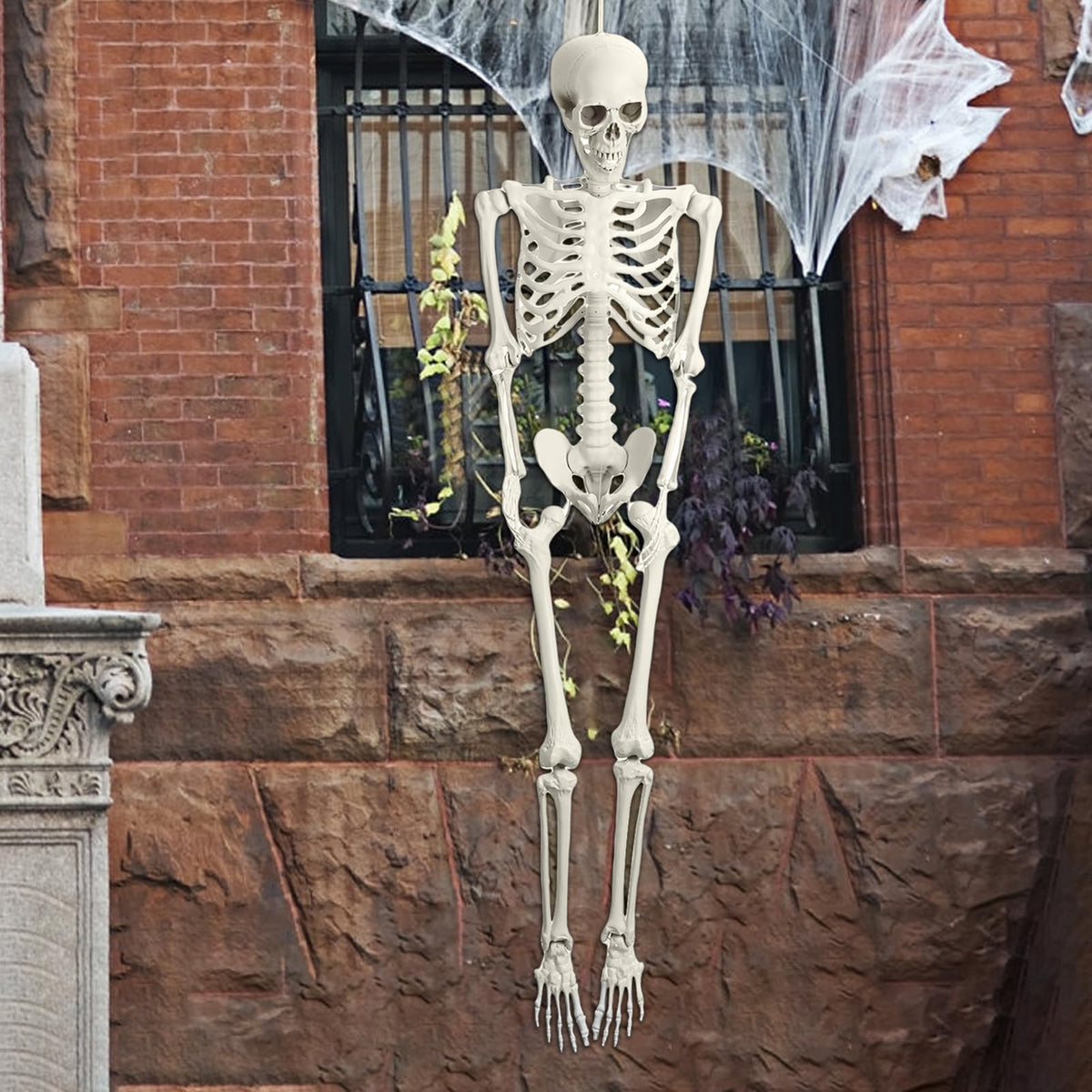 5.4ft White Posable Skeleton O3096