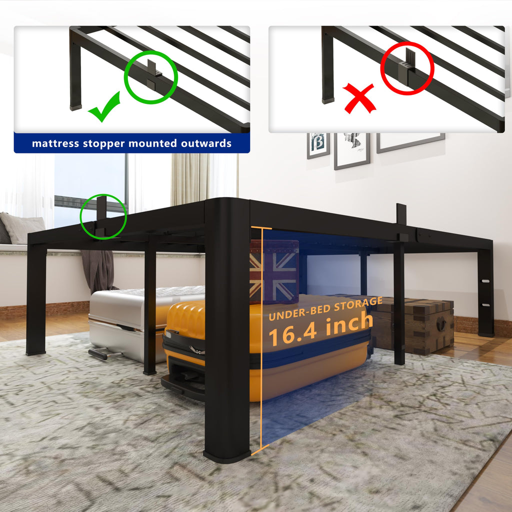 18 Inch Queen Heavy Duty Metal Platform Bed Frame B812