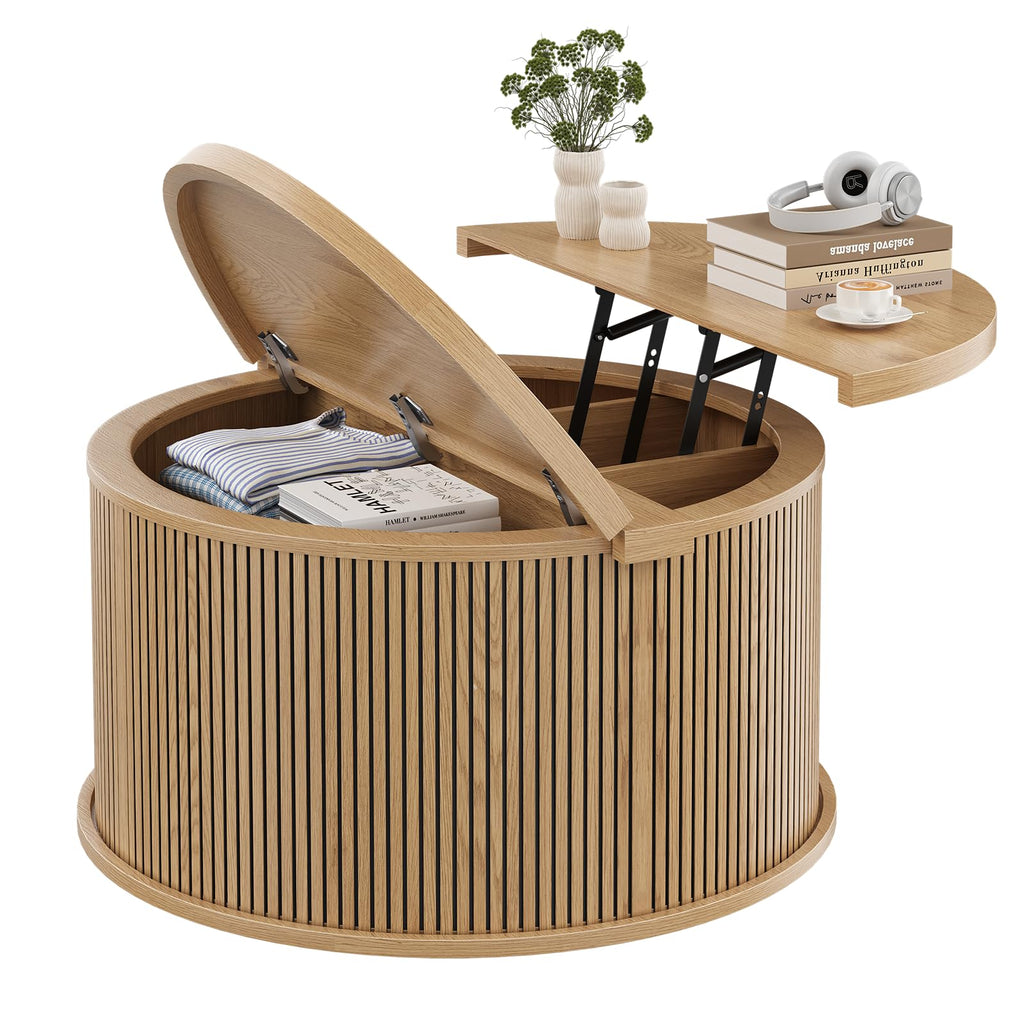 Round Lift Top Coffee Table with Storage X62957