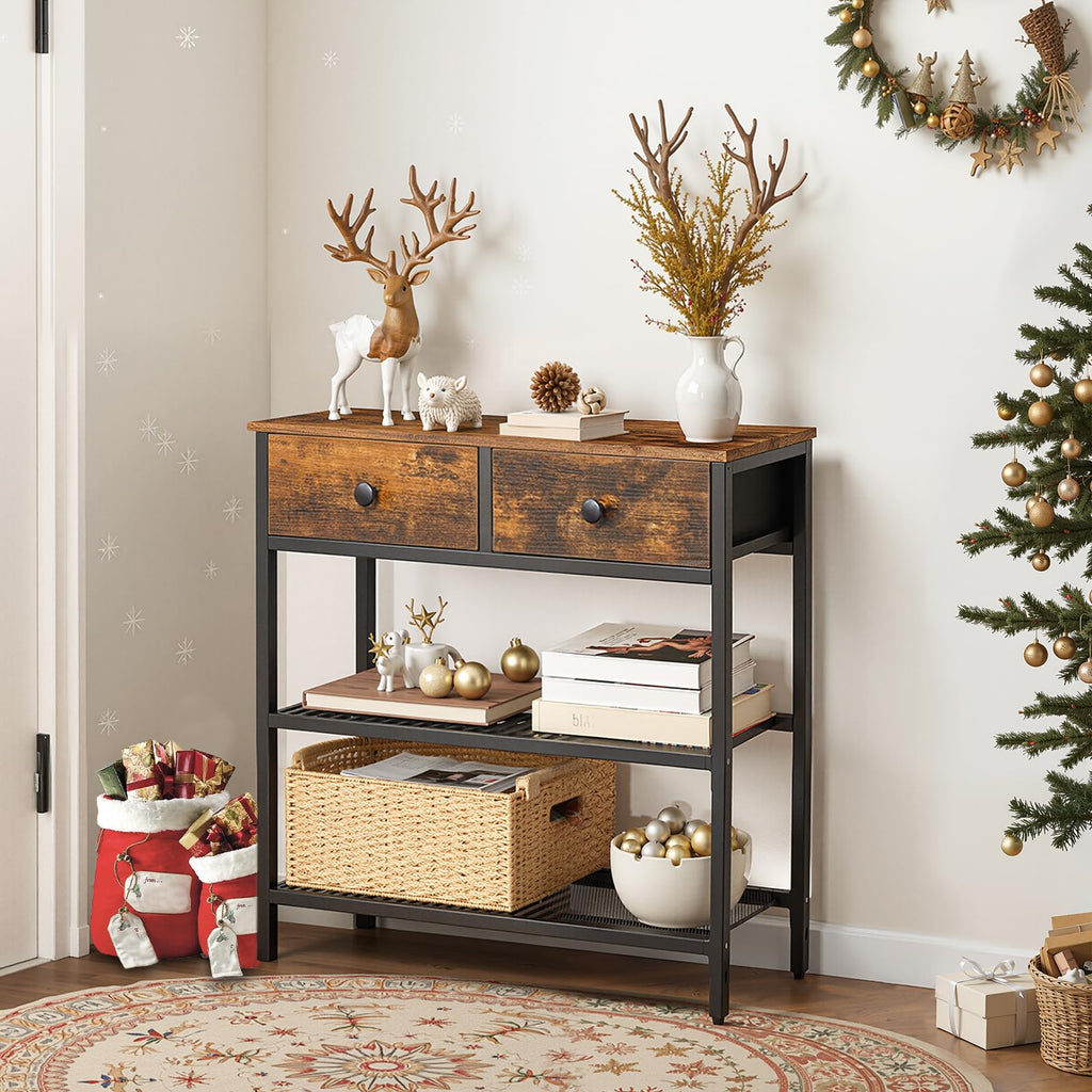 29.5" Narrow Console Table with 2 Fabric Drawers R519479
