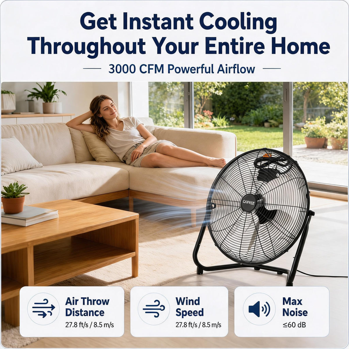 20 Inch High Velocity Floor Fan L3998