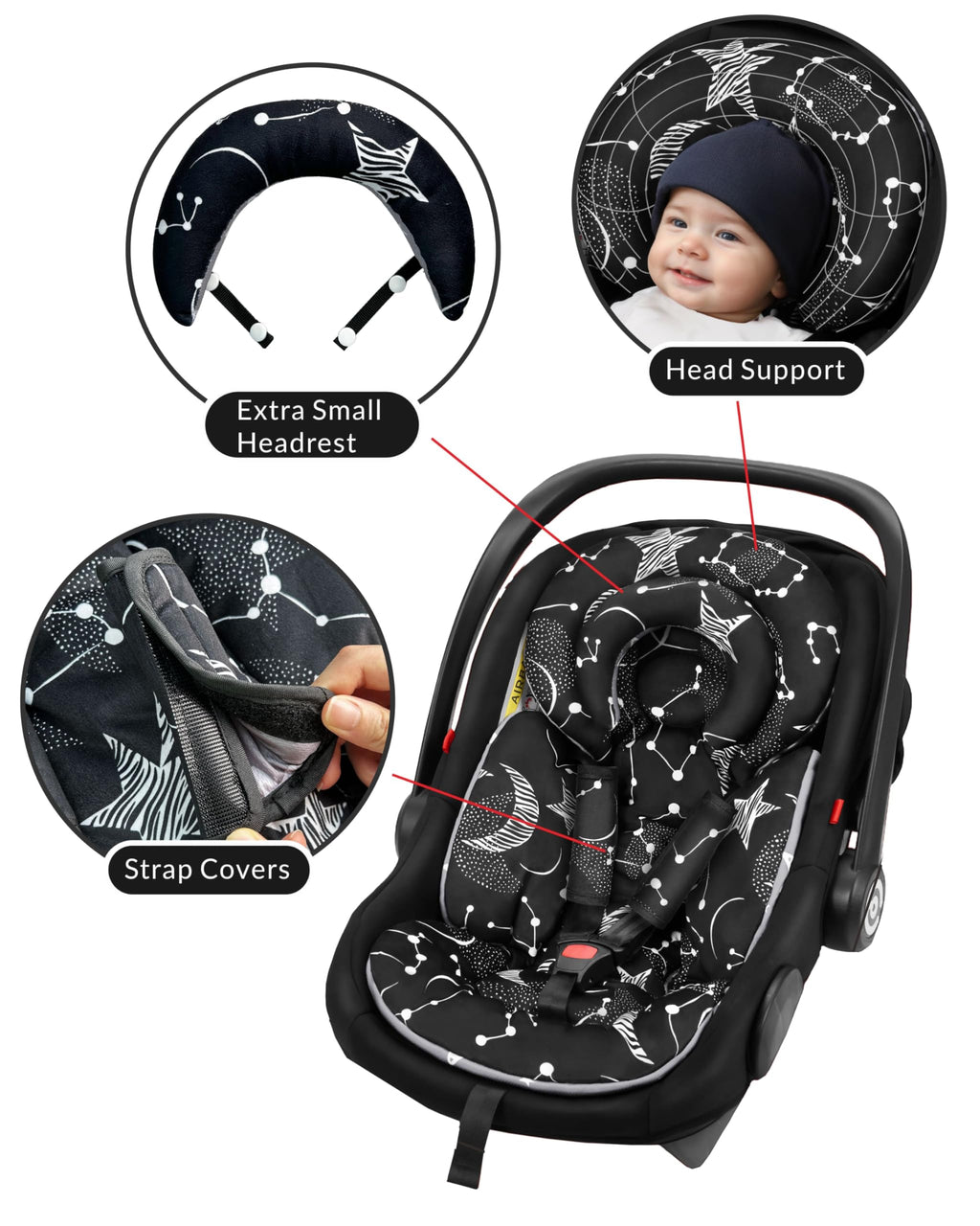 Infant Car Seat Insert with Removable Cushion J6650
