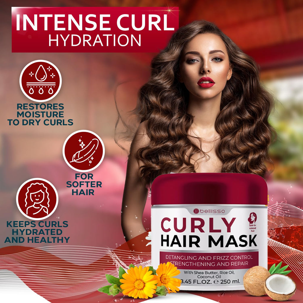 Curly Hair Shampoo and Conditioner Set and Mask P769