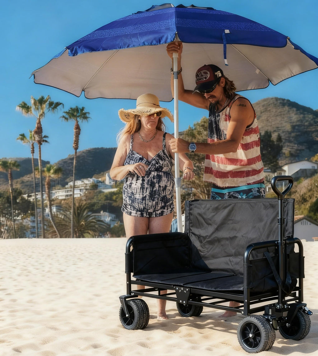 Collapsible Wagon Cart with Wheels 240L Capacity E653338