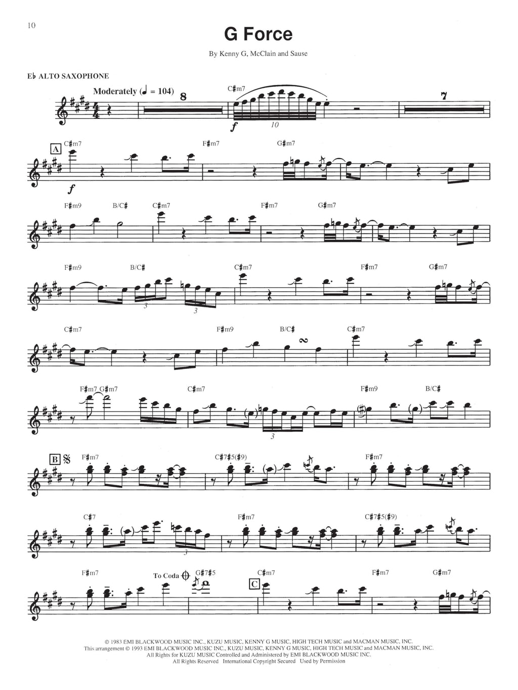 Saxophone Sheet Music Book E970