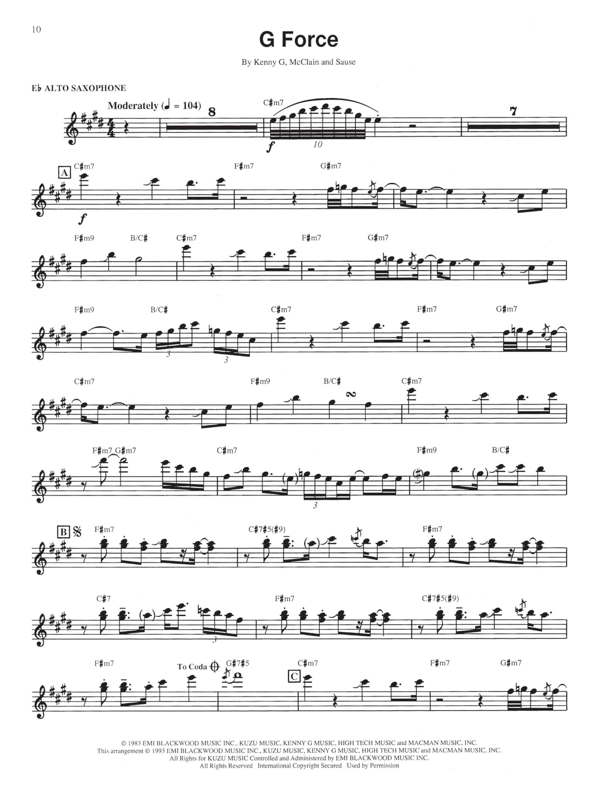 Saxophone Sheet Music Book E970