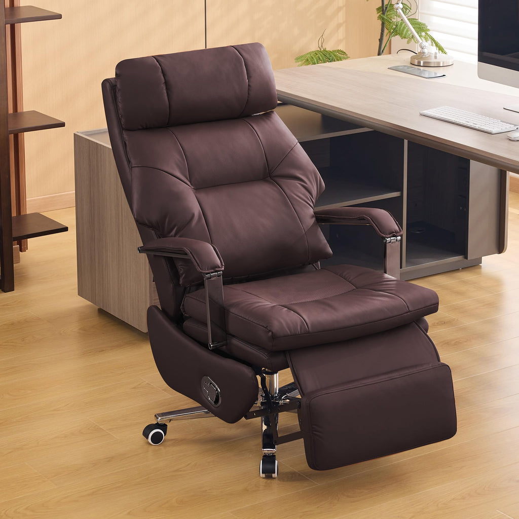 Coffee Faux Leather Executive Office Chairs L8429