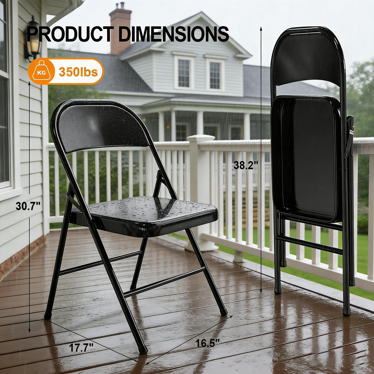 Black Heavy Duty Metal Folding Chairs 10 Pack I57813