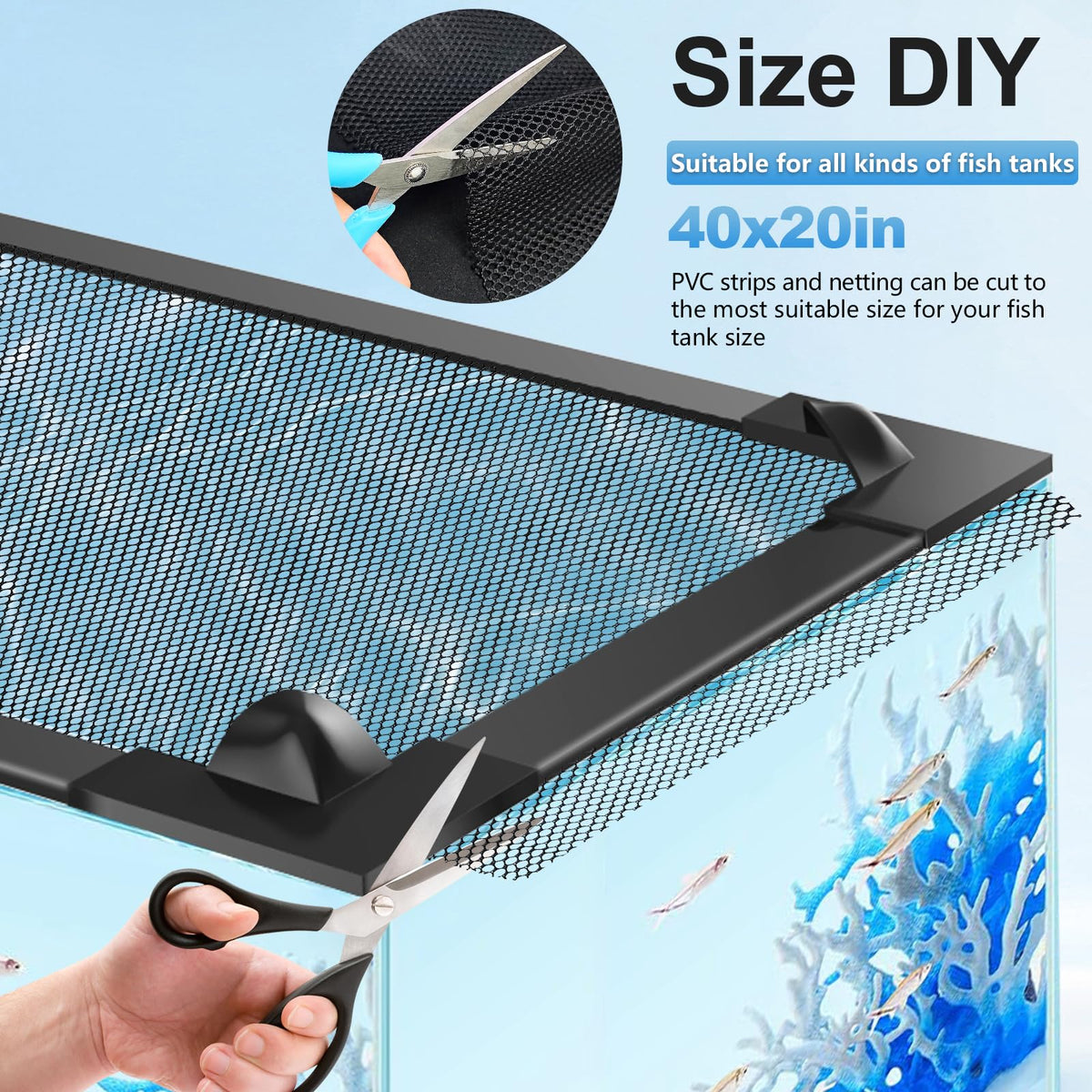 Magnetic Mesh Aquarium Cover U8846
