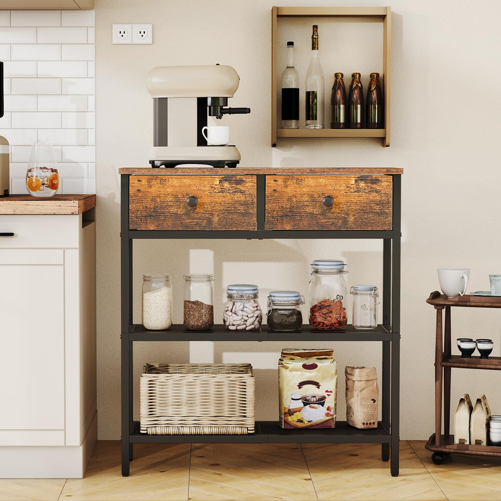 29.5" Narrow Console Table with 2 Fabric Drawers R519479