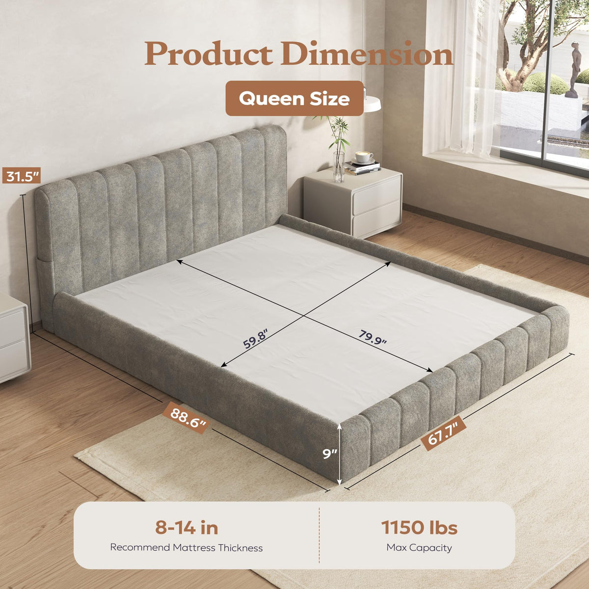 Queen Cloud Bed Frame D18206