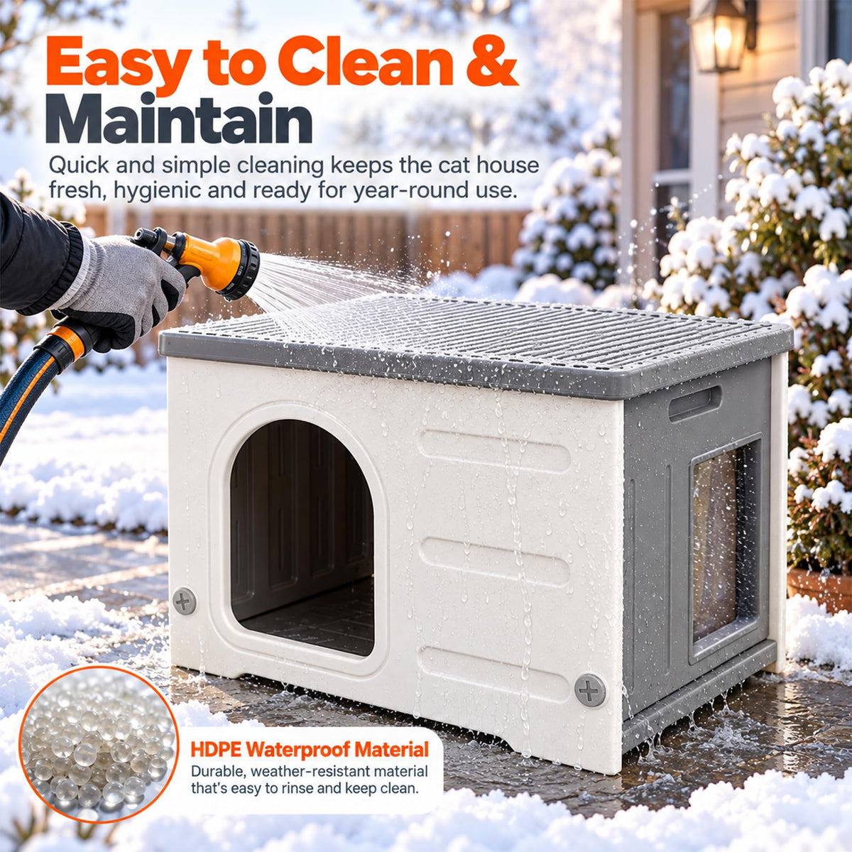 HDPE Cat House with Liner W88032