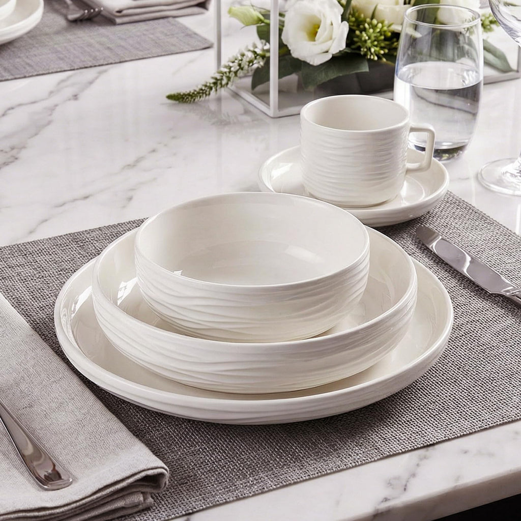 White Pasta Bowls Set of 4 E988
