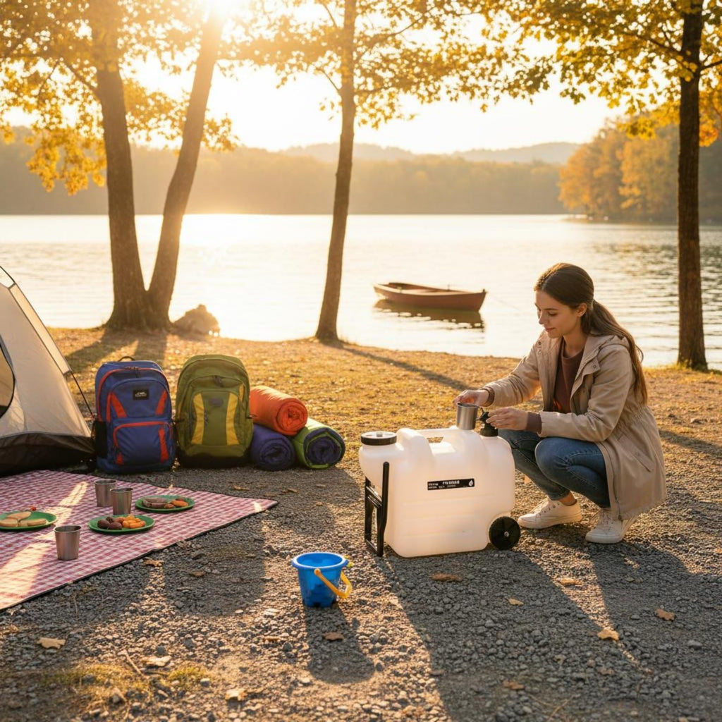 Portable Water Jug with Wheels and Built-In Tap K326495