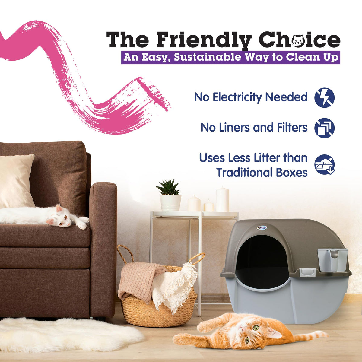 Self Cleaning Litter Box Regular Size Grey O512740