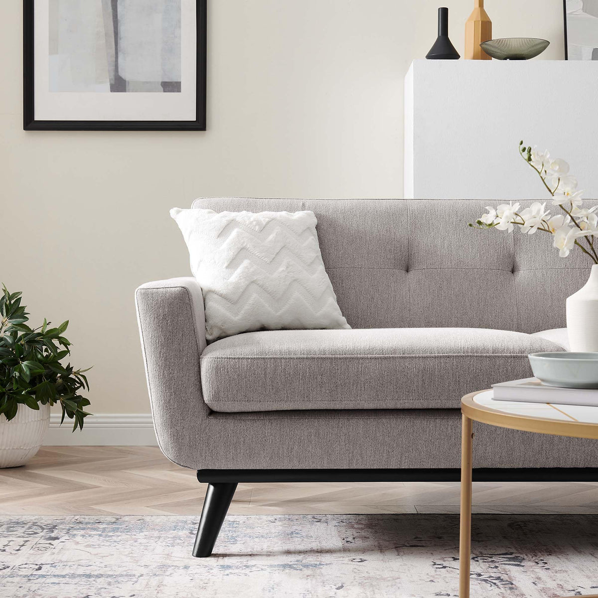 78 Inch Light Upholstered Loveseat K7203