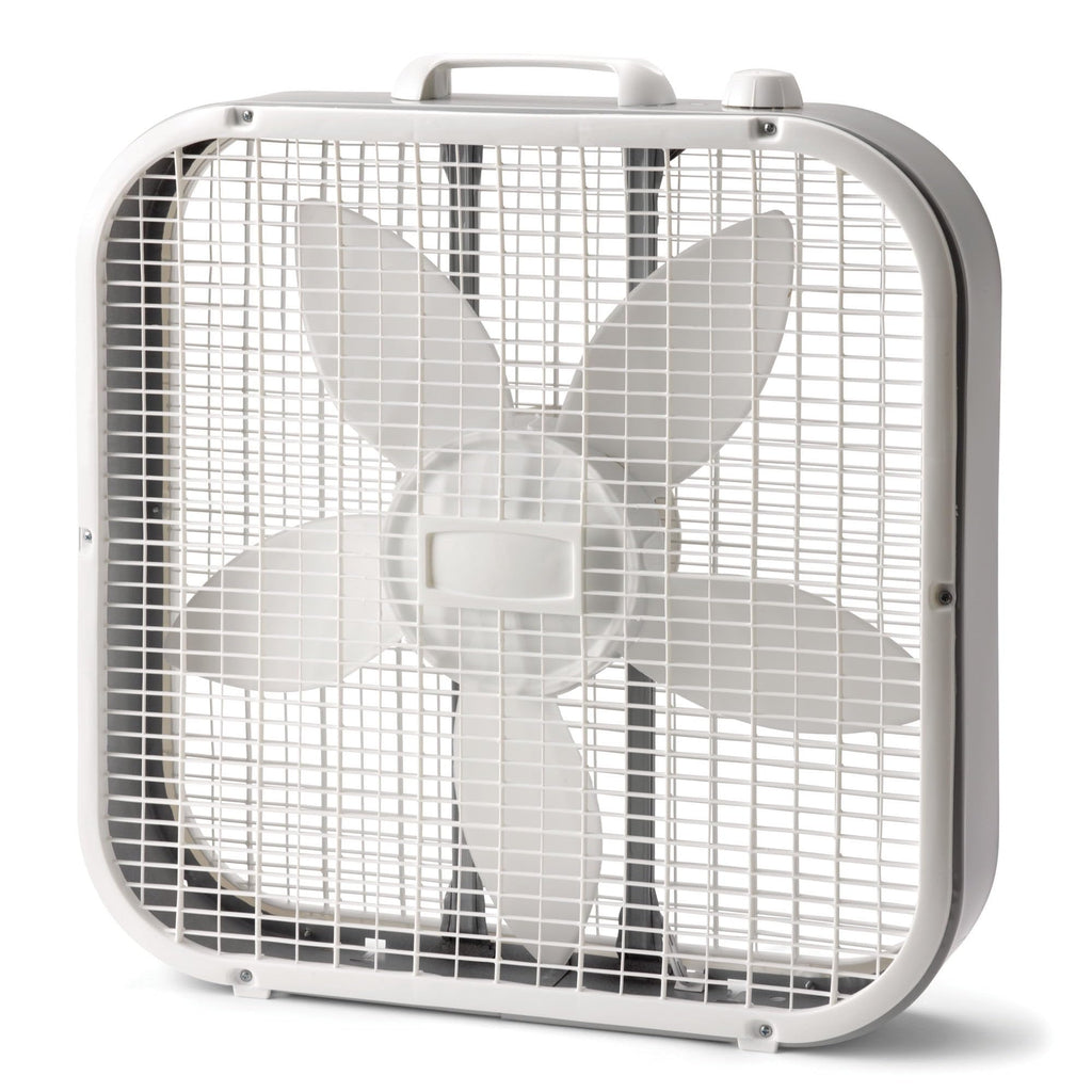 20" Classic Box Fan with Weather-Resistant Motor, 3 Speeds, 22.5" H (White) H629