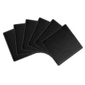 White Stitched Dual Sided Leather Coasters Set of 6 Z157365