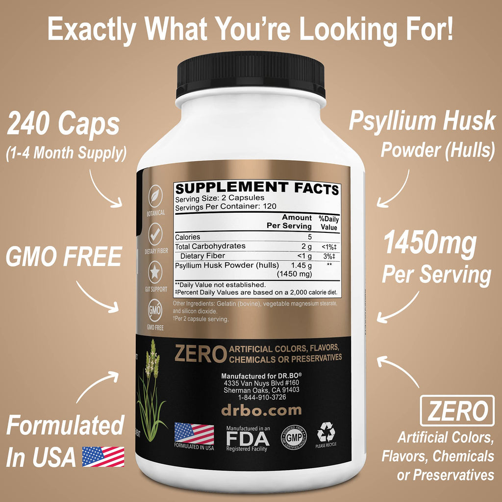 Psyllium Husk Capsule Fiber Supplement Z237791