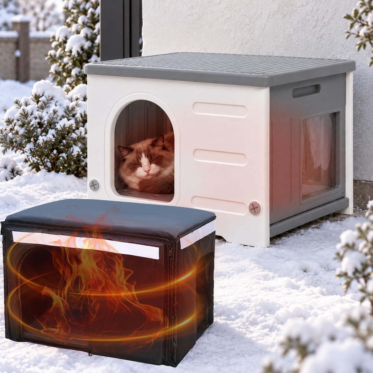 HDPE Cat House with Liner W88032