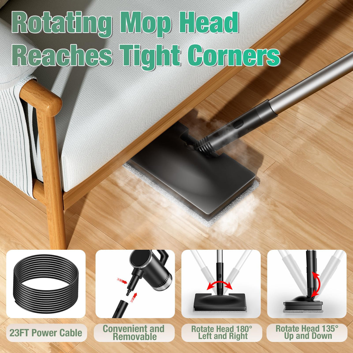 11-in-1 Detachable Handheld Steam Mop N13077