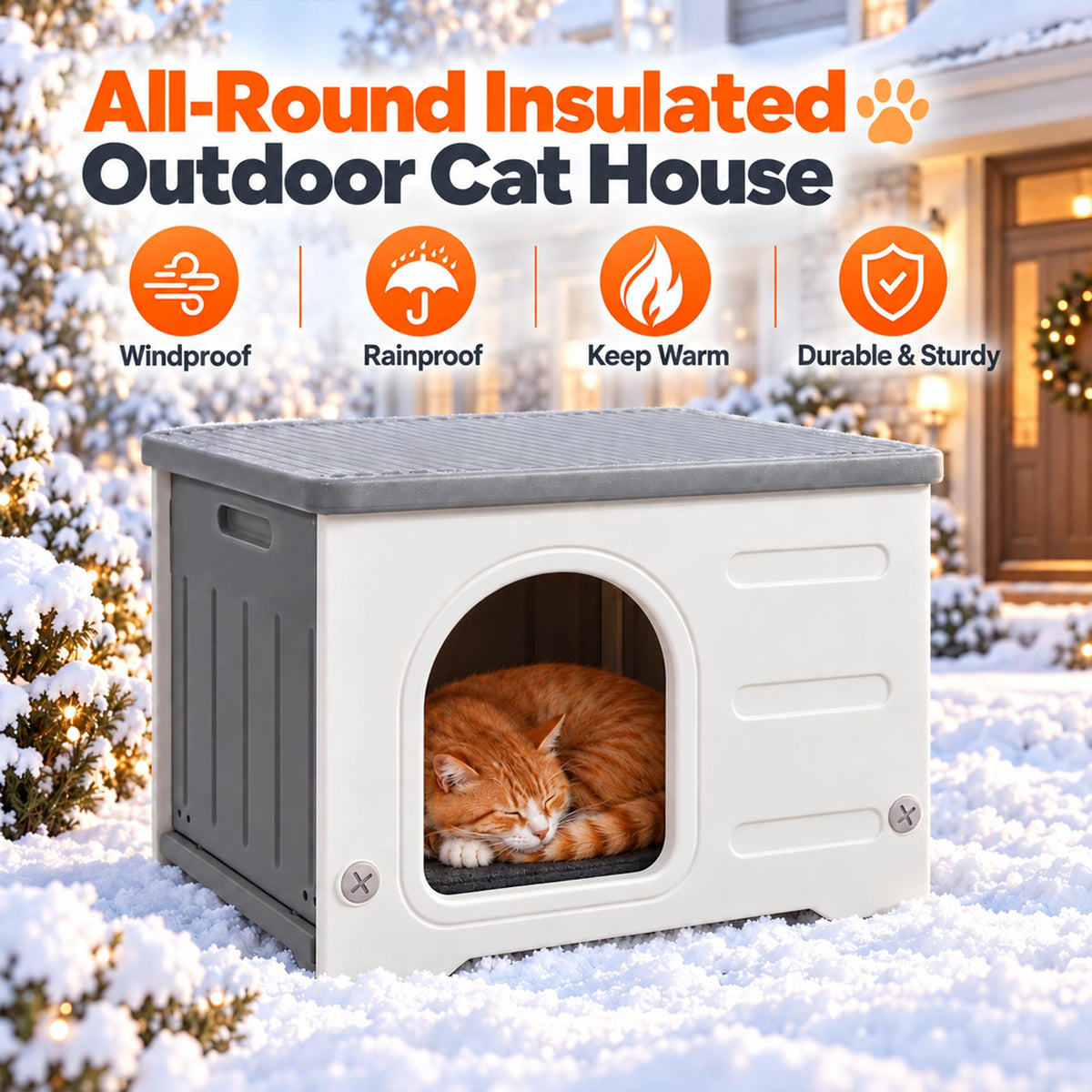HDPE Cat House with Liner W88032
