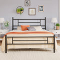 Full Size Black Metal Bed Frame with Headboard and Footboard A34039