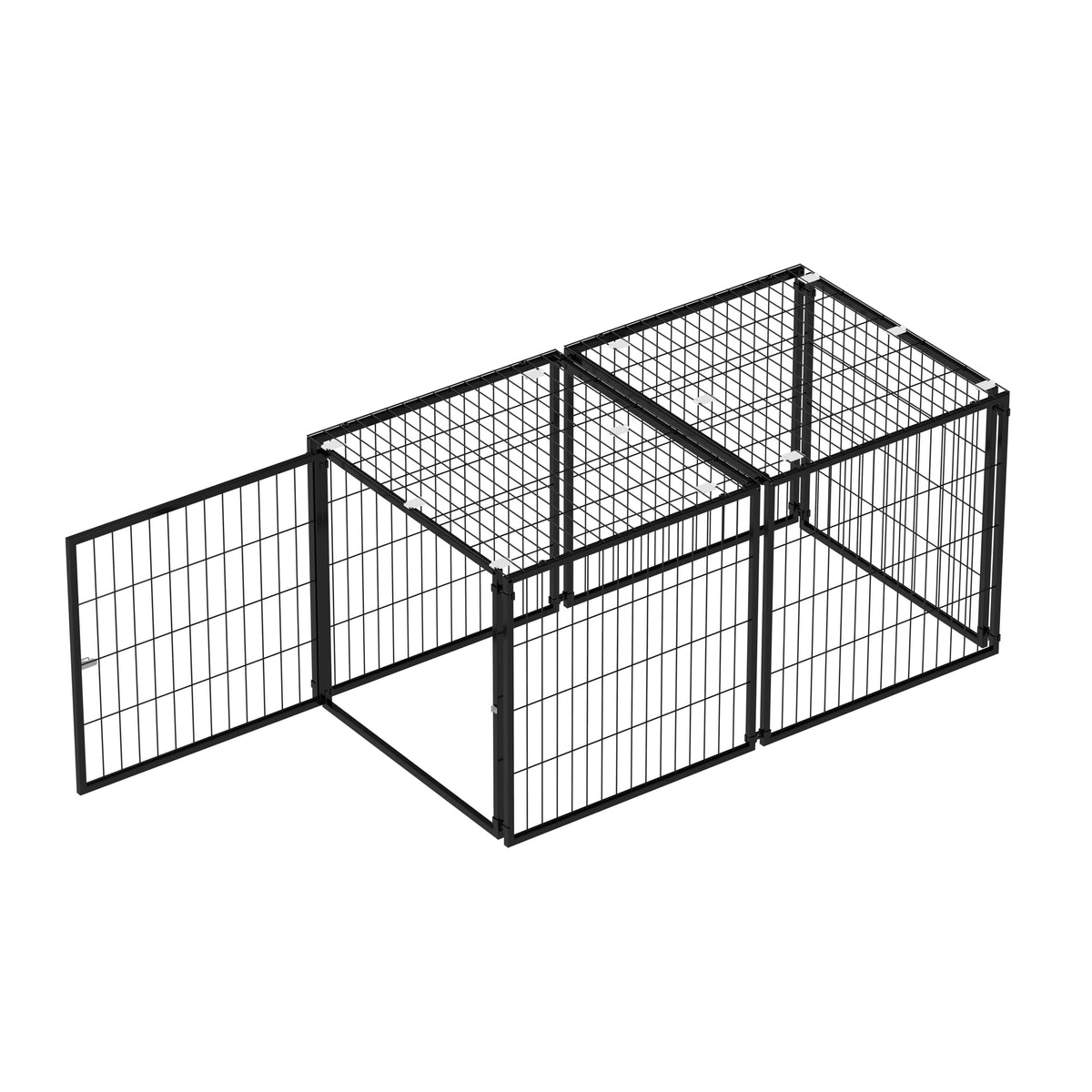 48 Inch Black Metal Dog Crate with Removable Top Cover N36165
