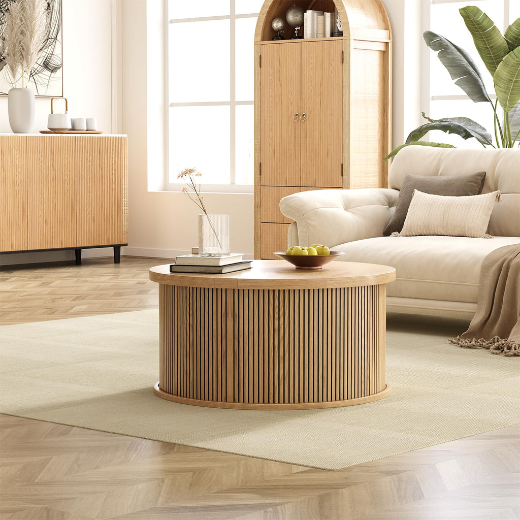 Round Lift Top Coffee Table with Storage X62957