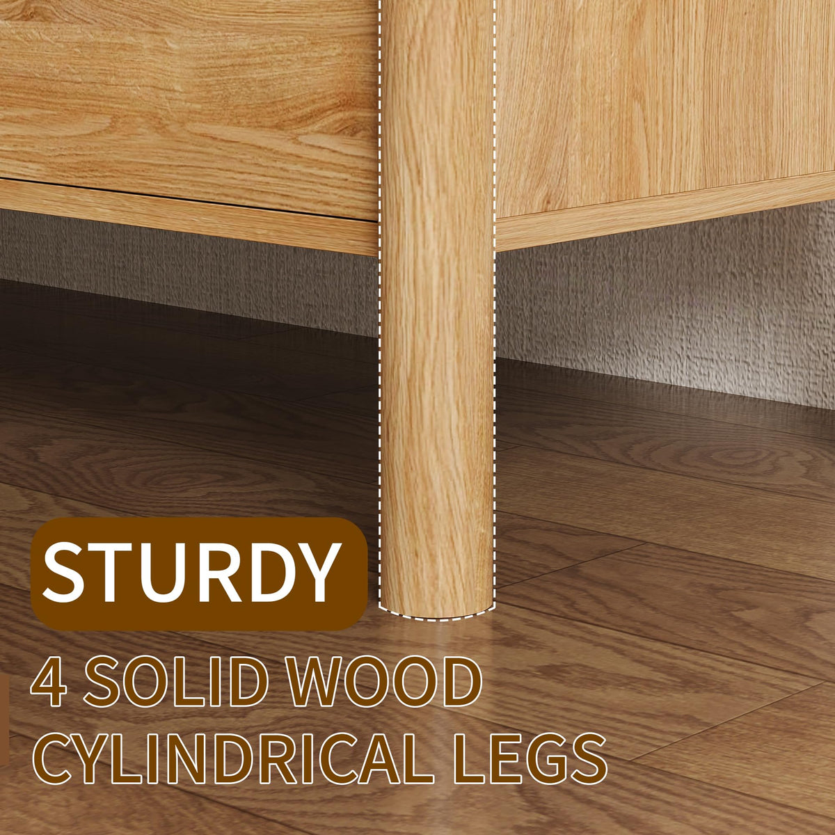 Oak 6 Drawer Dresser with Solid Wood Legs T3233