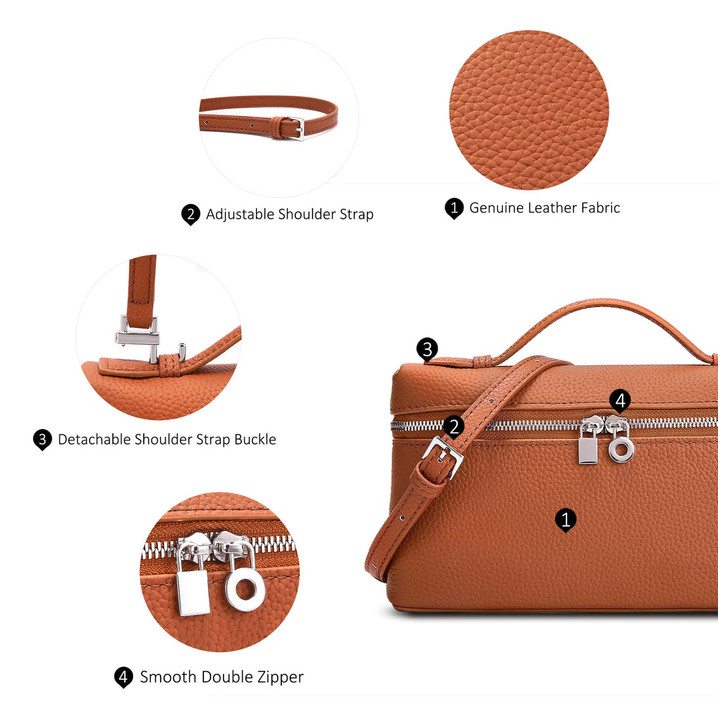 Small Genuine Leather Top-Handle Bag J357