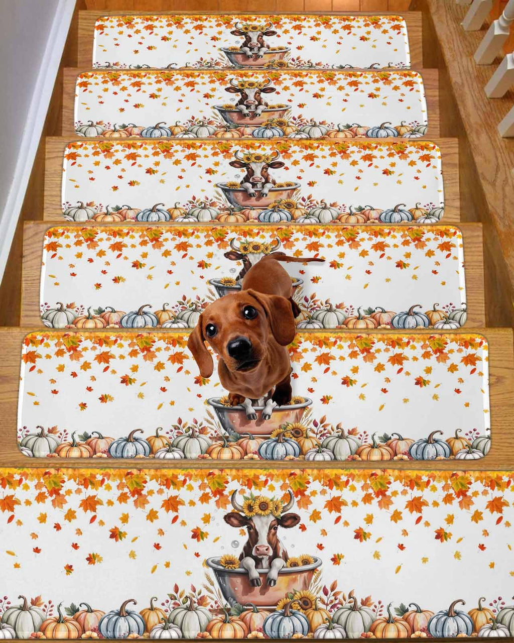 Fall Stair Treads, 4 Pack Non Slip Carpet 8x30 inch P352