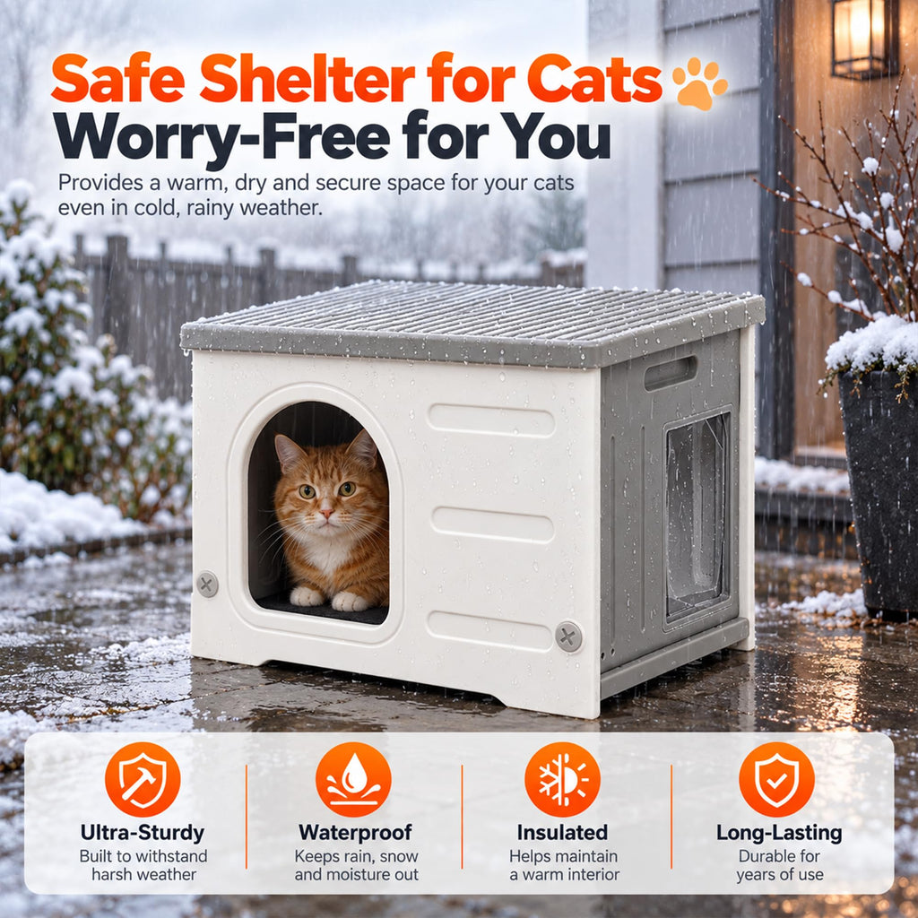 HDPE Cat House with Liner W88032