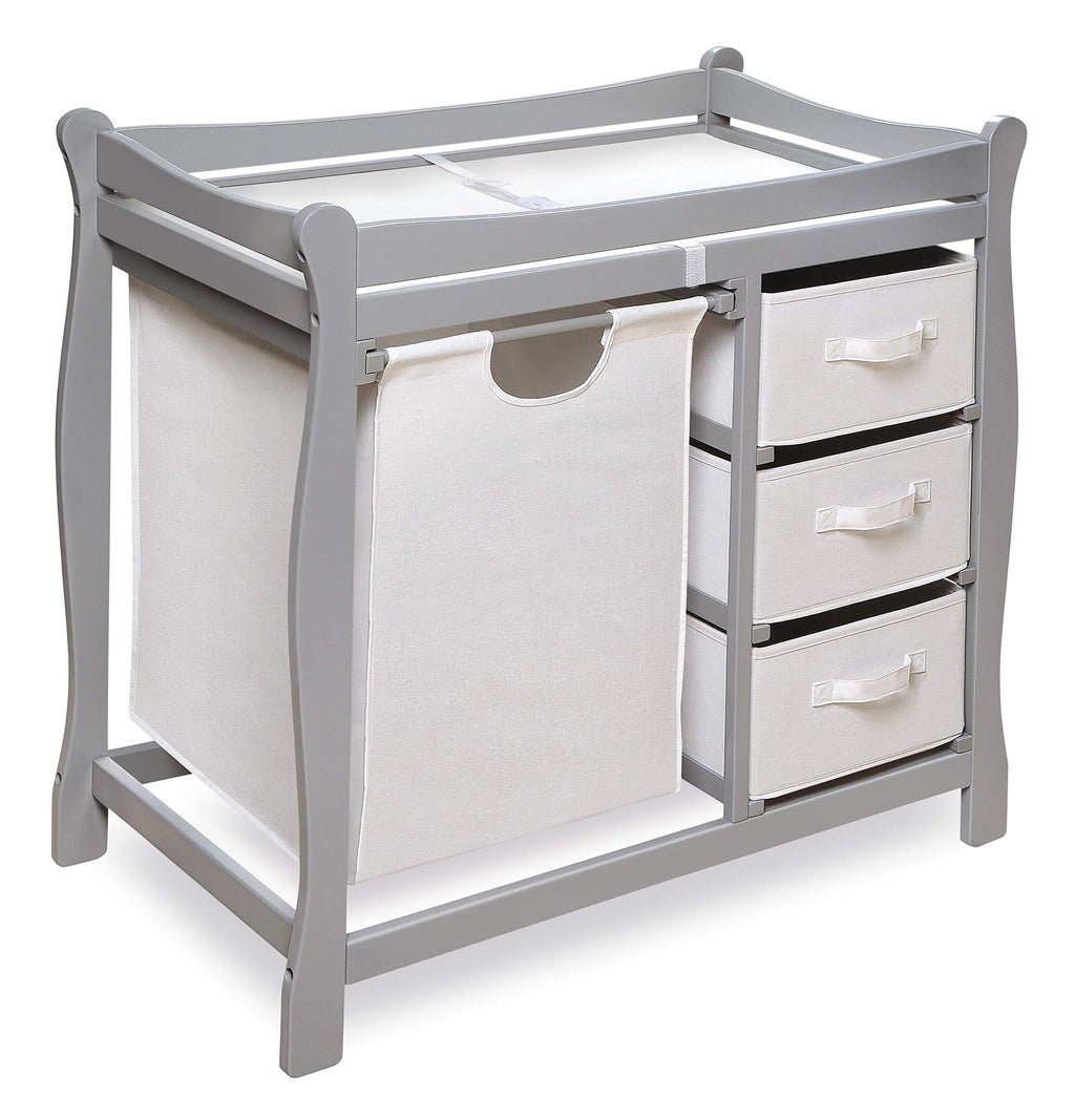 Gray Baby Changing Table with 3 Storage Baskets Z625
