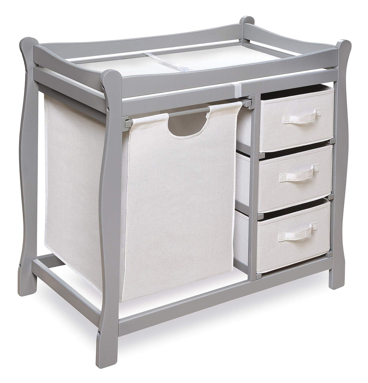 Gray Baby Changing Table with 3 Storage Baskets Z625