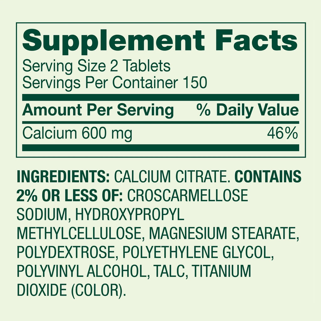 Calcium Citrate 600 mg 300 Tablets S78434