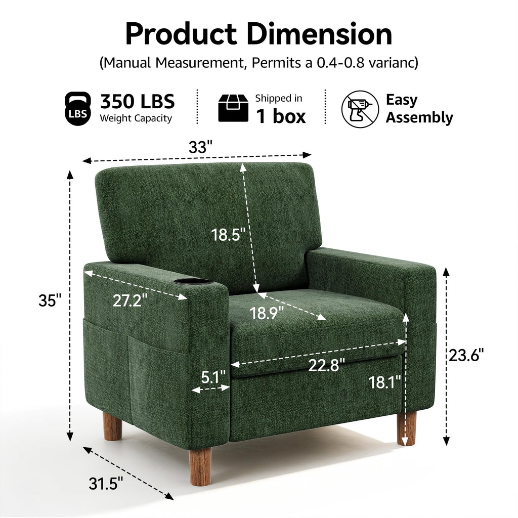 Green Mid Century Modern Accent Chair Set of 2 D881025