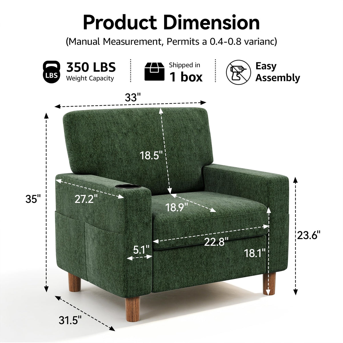 Green Mid Century Modern Accent Chair Set of 2 D881025