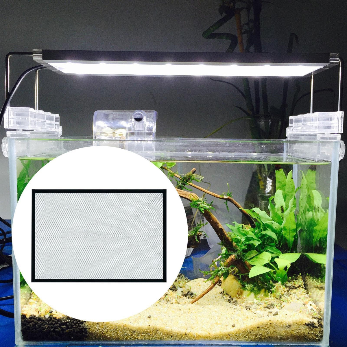 5mm Mesh Clear Aquarium Screen Top Cover 60x45cm Z814225