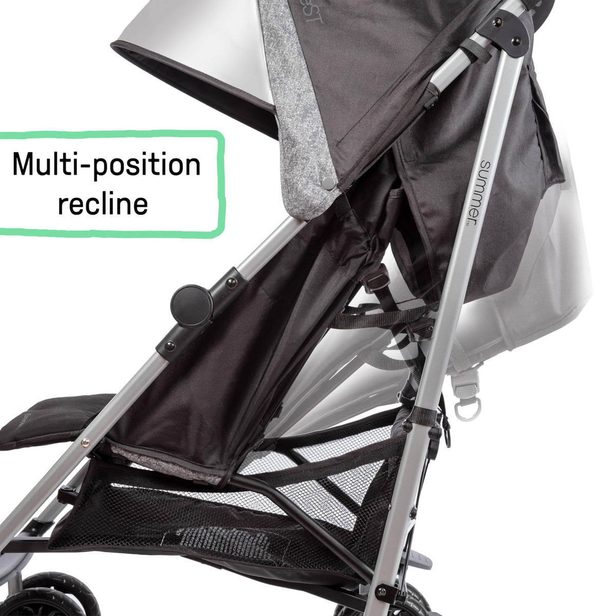 Black & Gray Lightweight Steel Frame Stroller D957
