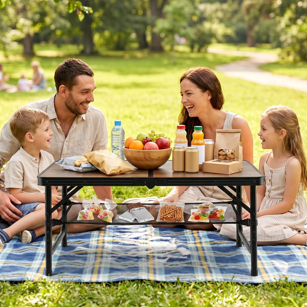 3 FT Portable Aluminum Folding Camping Table with Carry Handle R948635