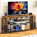 Rustic Brown TV Stand up to 55 Inch with 3 Tier Storage Shelves E1941