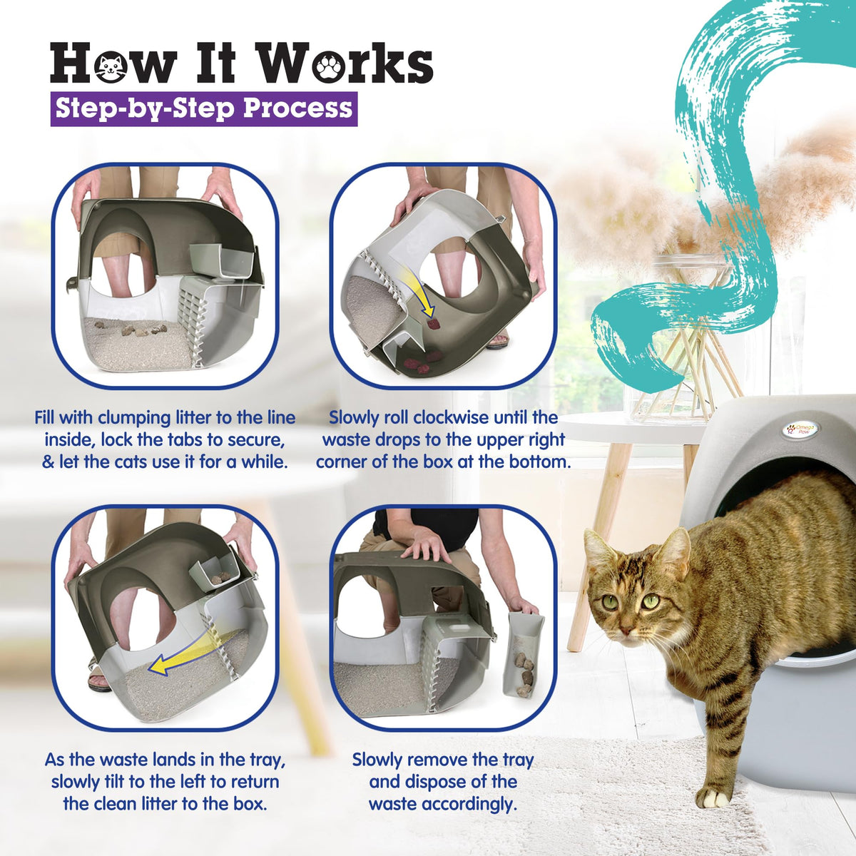 Self Cleaning Litter Box Regular Size Grey O512740