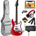 Cherry Red White Electric Guitar Kit with Headphone Amp D377
